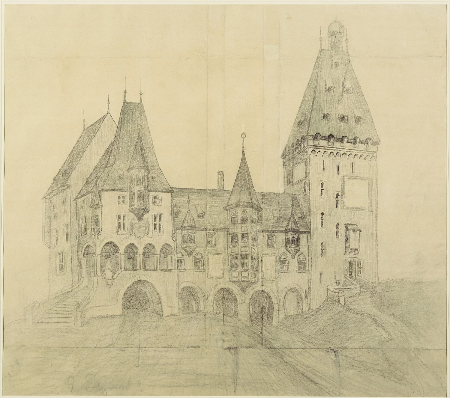 Studio per il Castello Belvedere al Maloja - Museo Segantini, St. Moritz